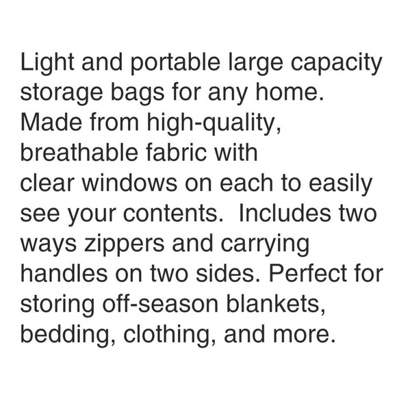 Storage Bags Large Grey foldable, Set Of 3 new 16.9x23.6x13.7 lightweight fabric - Picture 5 of 10